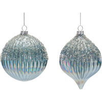 Beaded Irredescent Glass Ornament (Set of 6)