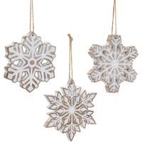 Glittered Snowflake Ornament (Set of 3)