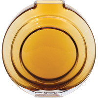 Round Amber Glass Vase 6.25"H
