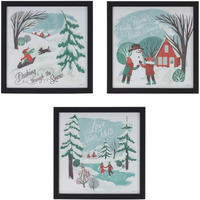 Framed Winter Scene Wall Art (Set of 3)