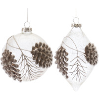 Beaded Glass Pinecone Ornament (Set of 6)