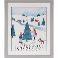 Framed Winter Scene Wall Art 19"H