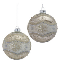 Snowflake Mercury Glass Ball Ornament (Set of 6)