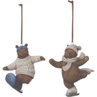 Skate and Snowboard Bear Ornament (Set of 4)