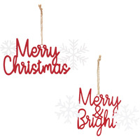 Metal Holiday Sentiment Ornament (Set of 12)
