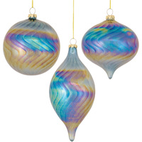 Irredescent Glass Swirl Ornament (Set of 6)