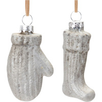 Glass Mitten and Stocking Ornament (Set of 12)