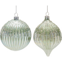 Beaded Irredescent Glass Ornament (Set of 6)