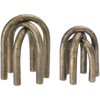 Modern Metal Arches Sculpture (Set of 2)