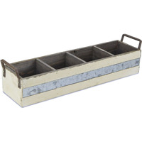 Reid Wooden 4 Slot Storage Caddy - Rustic White