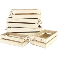 Kinsley Set of 5 Slatted Wood Crates