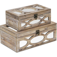 Twyla Set of 2 Mirror Overlayed Wood Boxes