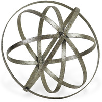 Elowen Rustic Silver Metal Folding Orb - Large