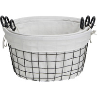 Esker Set of 3 Lined Metal Wire Oval Baskets