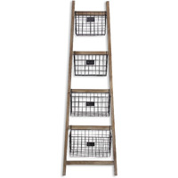 Saffon Wood Storage Ladder | 4 Basket Tiers