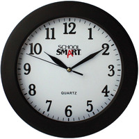 School Smart Wall Clock 10 in White Dial/Black Frame
