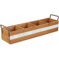 Reid Wooden 4 Slot Storage Caddy - Brown
