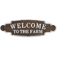 Ada Lacquered Style "Welcome to the Farm" Metal Wall Sign