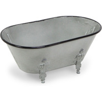 Lavande Metal Fleur-de-Lis Tub Decor - Large - Gray
