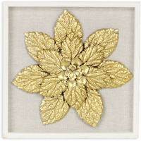 Vita Framed Elegant Gold Flower on White Frame