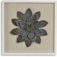 Vita Framed Elegant Black Flower on Brown Frame
