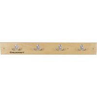 Childcraft Coat Rack Wall Mount Strip, 4 Hooks, 29-3/4 x 1-7/8 x 4 Inches