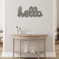 Elsie Metal "hello" Galvanized Wall Sign