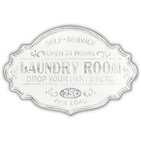 Dafina Enamel Style Finished Laundry Sign - Rustic