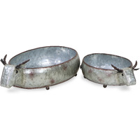 Dottie Farmhouse Set of 2 Cow Planter Set