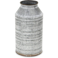 Azian White Washed Galvanized Patterned Jug Decor - Small
