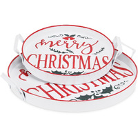 Melica Set of 2 Merry Christmas Trays