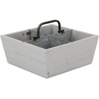 Renee Wood & Metal 4 Slot Caddy - Gray