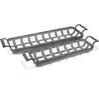 Otis Set of 2 Square Woven Themed Metal Tray