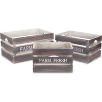 Isolde Set of 3 Wood Crates - Farm Fresh