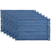 NAUTICAL BLUE VARIEGATED FRINGE PLACEMAT SET/6