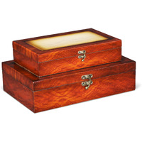 Pencroft Set of 2 Marble Veneered Wood Boxes