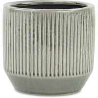Gray Ruffled Ridge Pot - Large