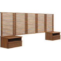 Render Wall Mount Queen Headboard and Modern Nightstands