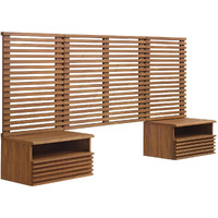 Render Wall Mount Twin Headboard and Modern Nightstands