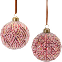 Ornate Glass Ball Ornament (Set of 12)