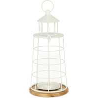 Caler White Lighthouse Styled Metal Lantern - Large