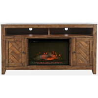 Fairview Modern Transitional 60" Chevron Fireplace Storage Console TV Stand with Electric Fireplace