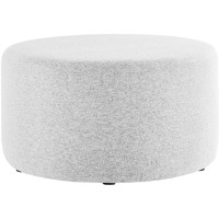 Callum Large 29" Round Woven Heathered Fabric Upholstered Ottoman