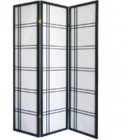 Ore International R542BK Girard 3-Panel Room Divider - Black