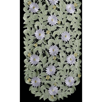Sinobrite H7667-G Green Daisy Oval Runner- 16 x 54 in.