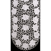 Sinobrite H7292 Cream Rose Oval Runner- 16 x 45 in.