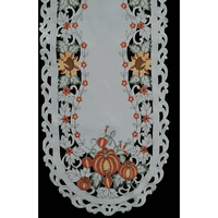 Sinobrite H7855-P Pumpkin Square Table-Topper- 44 x 44 in.