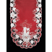 Sinobrite H8963-R1 Poinsettia & Candles Oval Runner- 16 x 72 in.