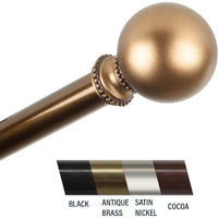 Central Design 4883-484 Julian 0.81 in. Curtain Rod  48-84 in. - Antique Brass