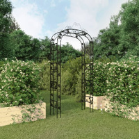 vidaXL Garden Arch Black 45.7x17.7x94.5 Steel
